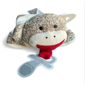 NWT Unisex Baby Starters Vintage Sock Monkey Lovie Pacifier Holder Blanket